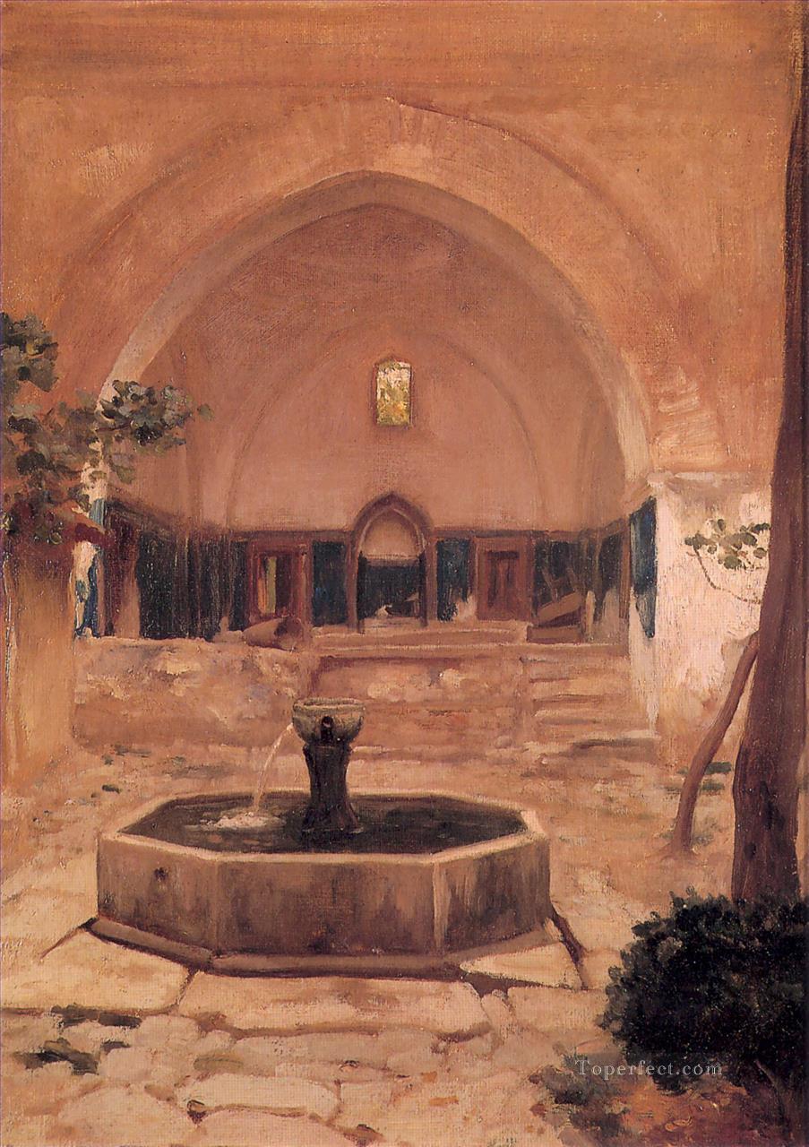ブルッサのモスクの中庭 1867 アカデミズム フレデリック・レイトン油絵